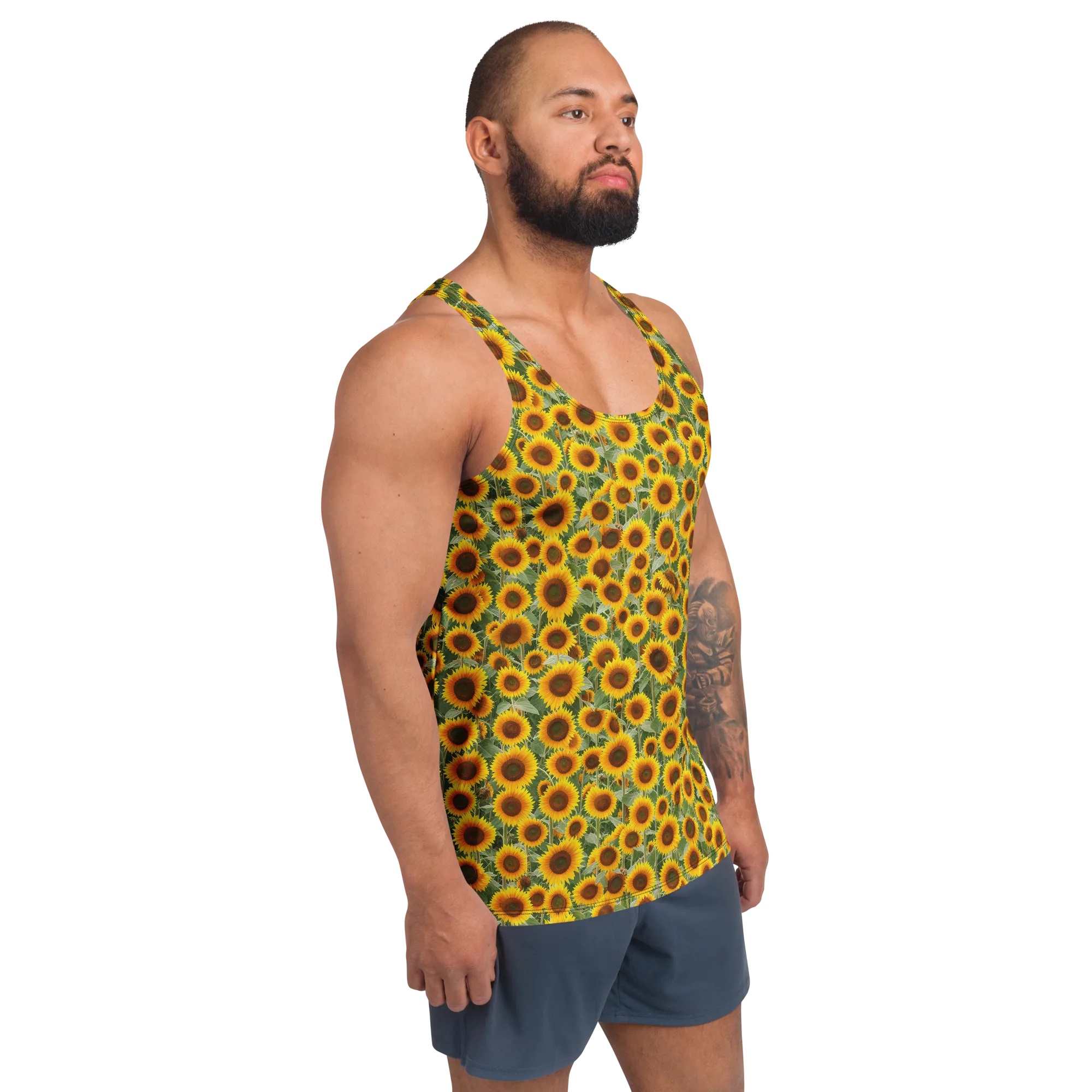 Sunflower Rush on Men's Tank Top — Right Front