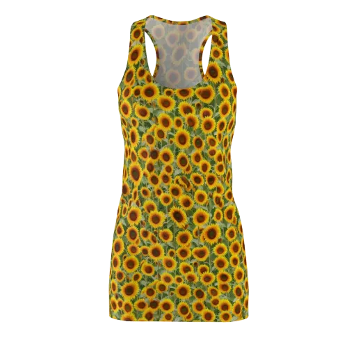 Sunflower Rush on a Racerback Dress