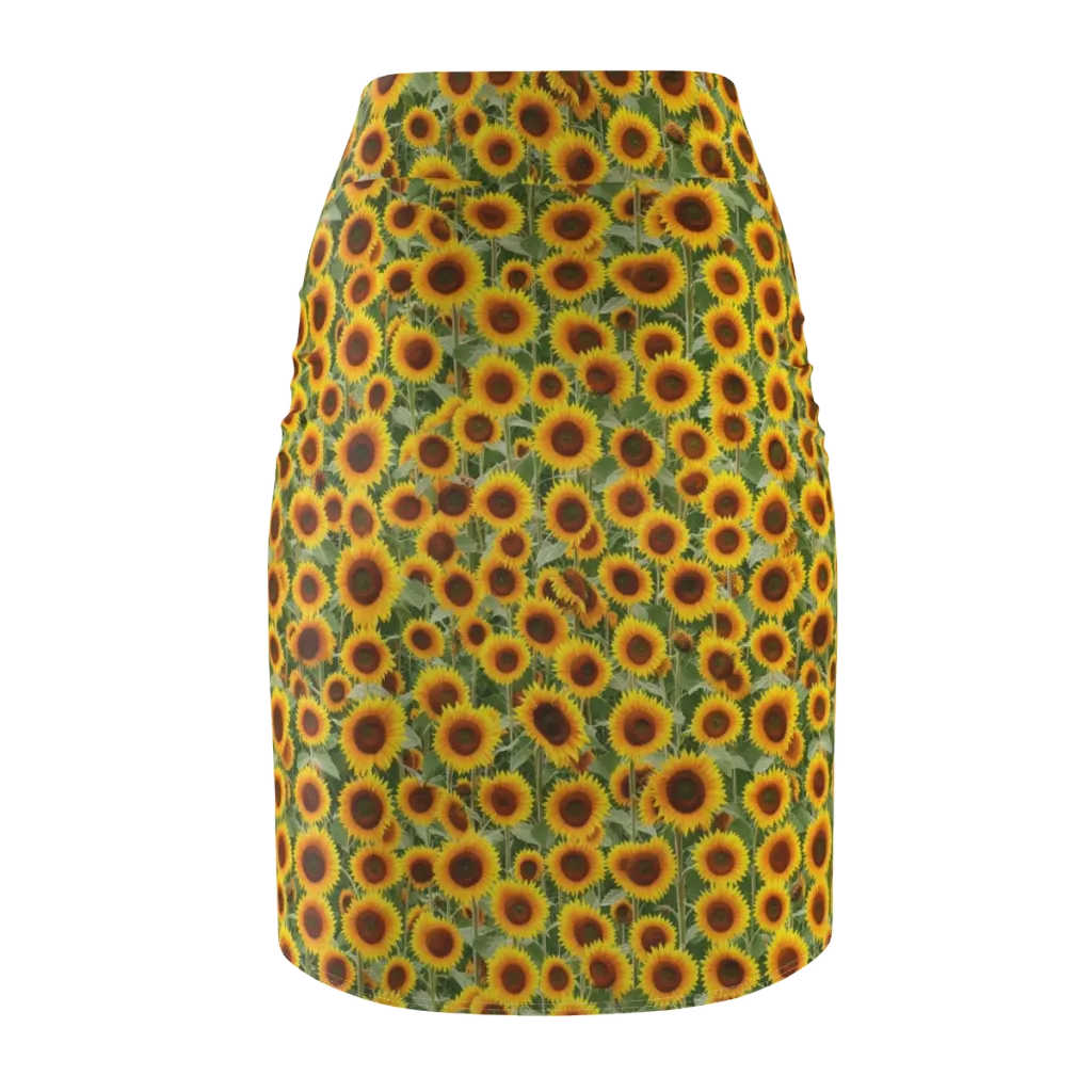 Sunflower Rush on Pencil Skirt — Back