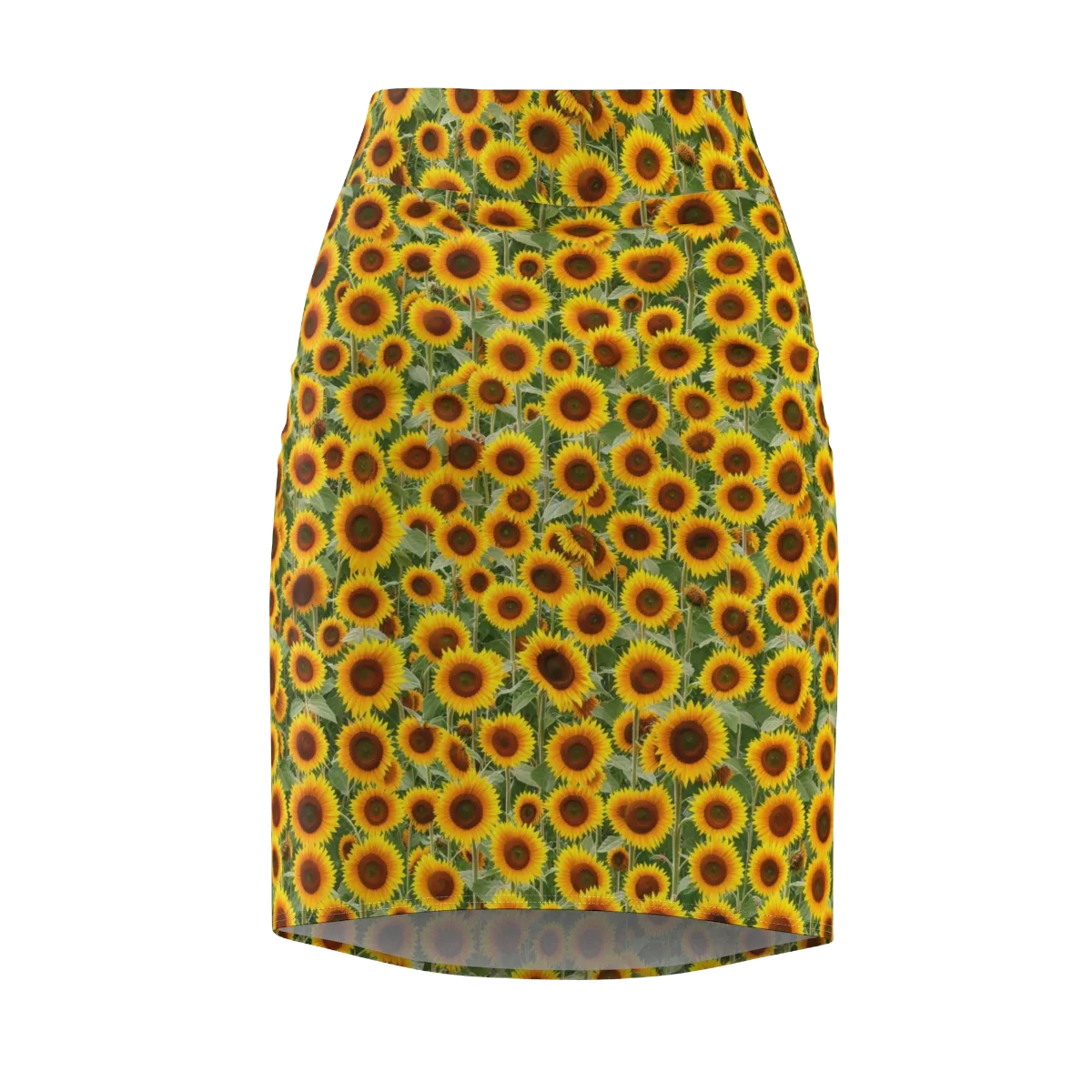 Sunflower Rush on Pencil Skirt — Front