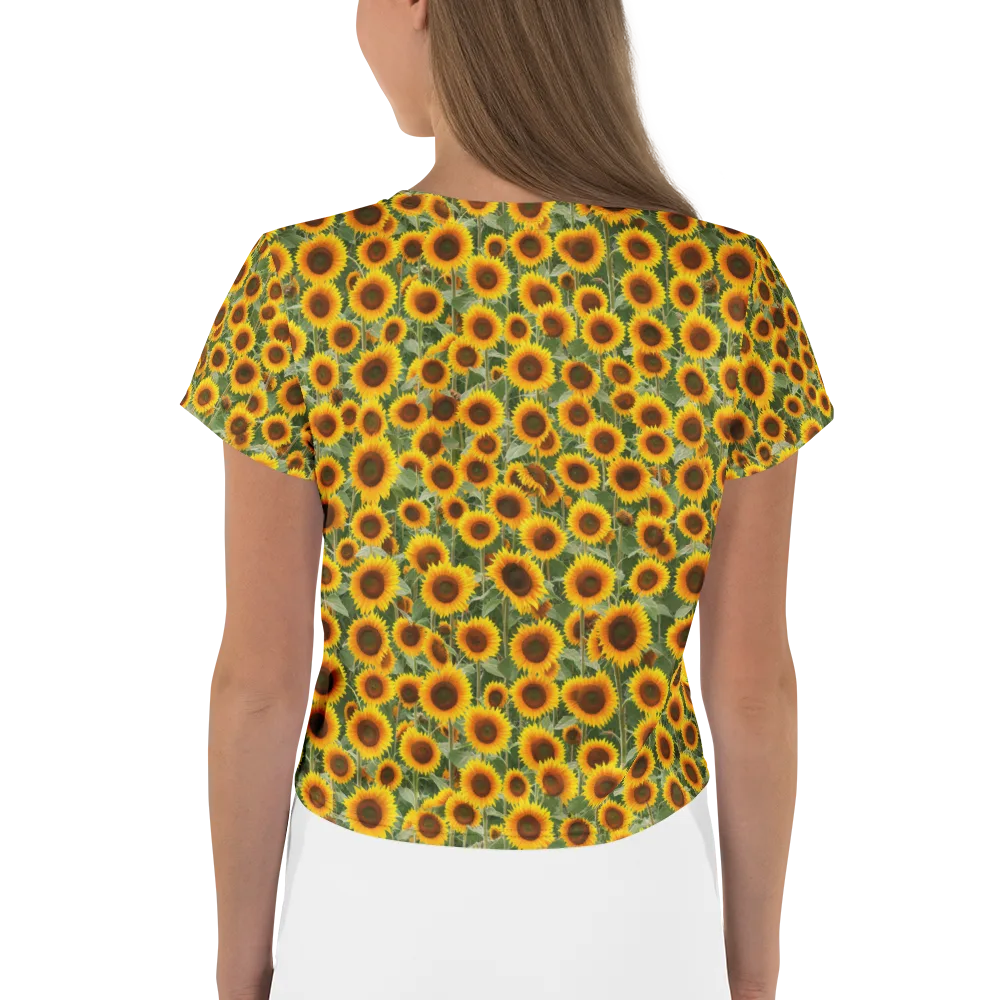 Sunflower Rush on Crop Tee — Back