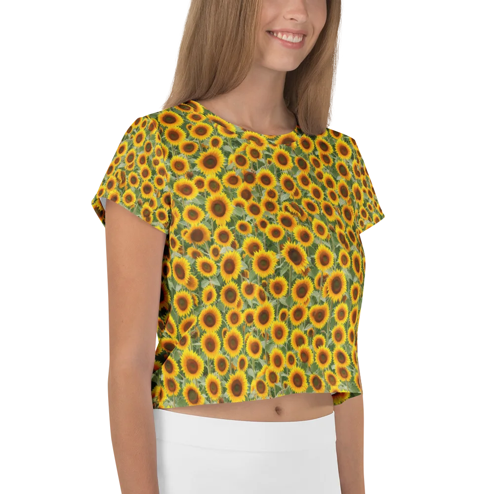 Sunflower Rush on Crop Tee — Right