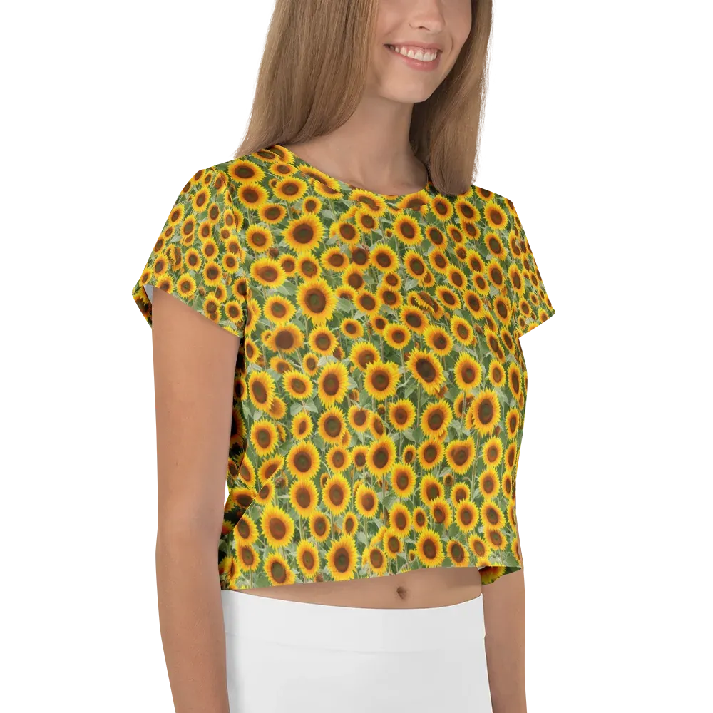 Sunflower Rush on Crop Tee — Right