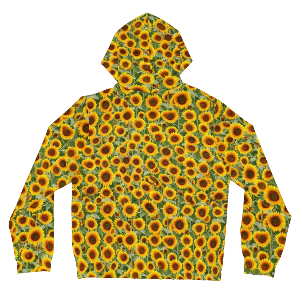 Sunflower Rush on Women's Full-Zip Hoodie — Back