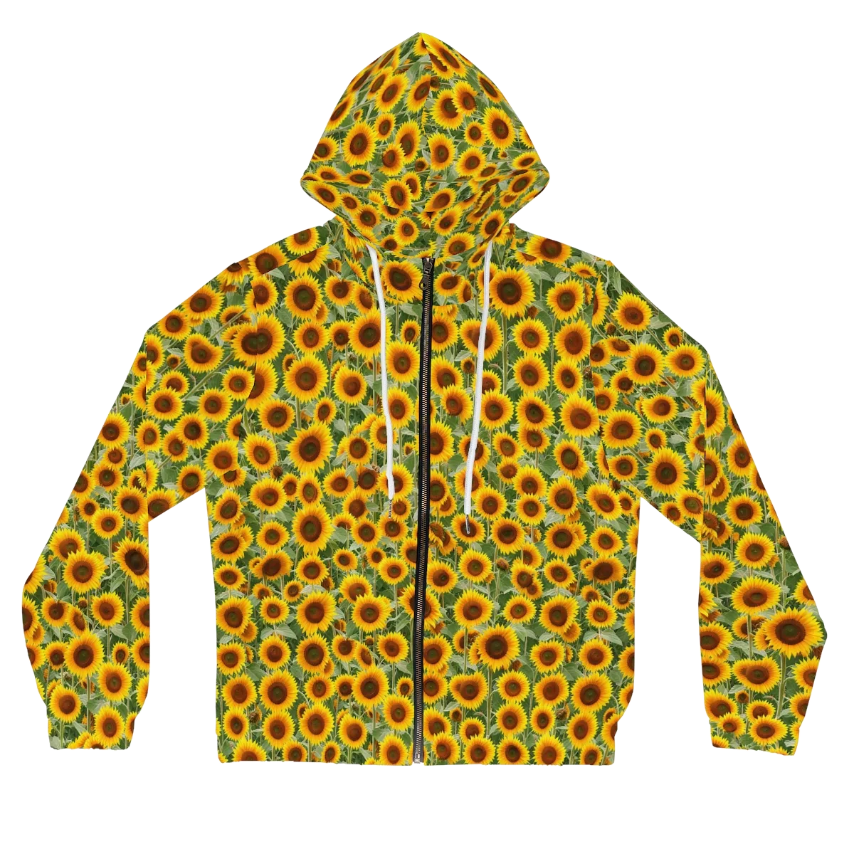 Sunflower Rush on Women's Full-Zip Hoodie — Front