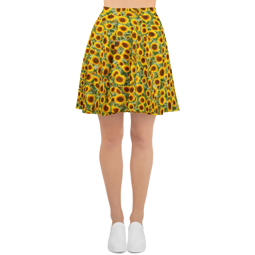 Sunflower Rush on Skater Skirt — Front