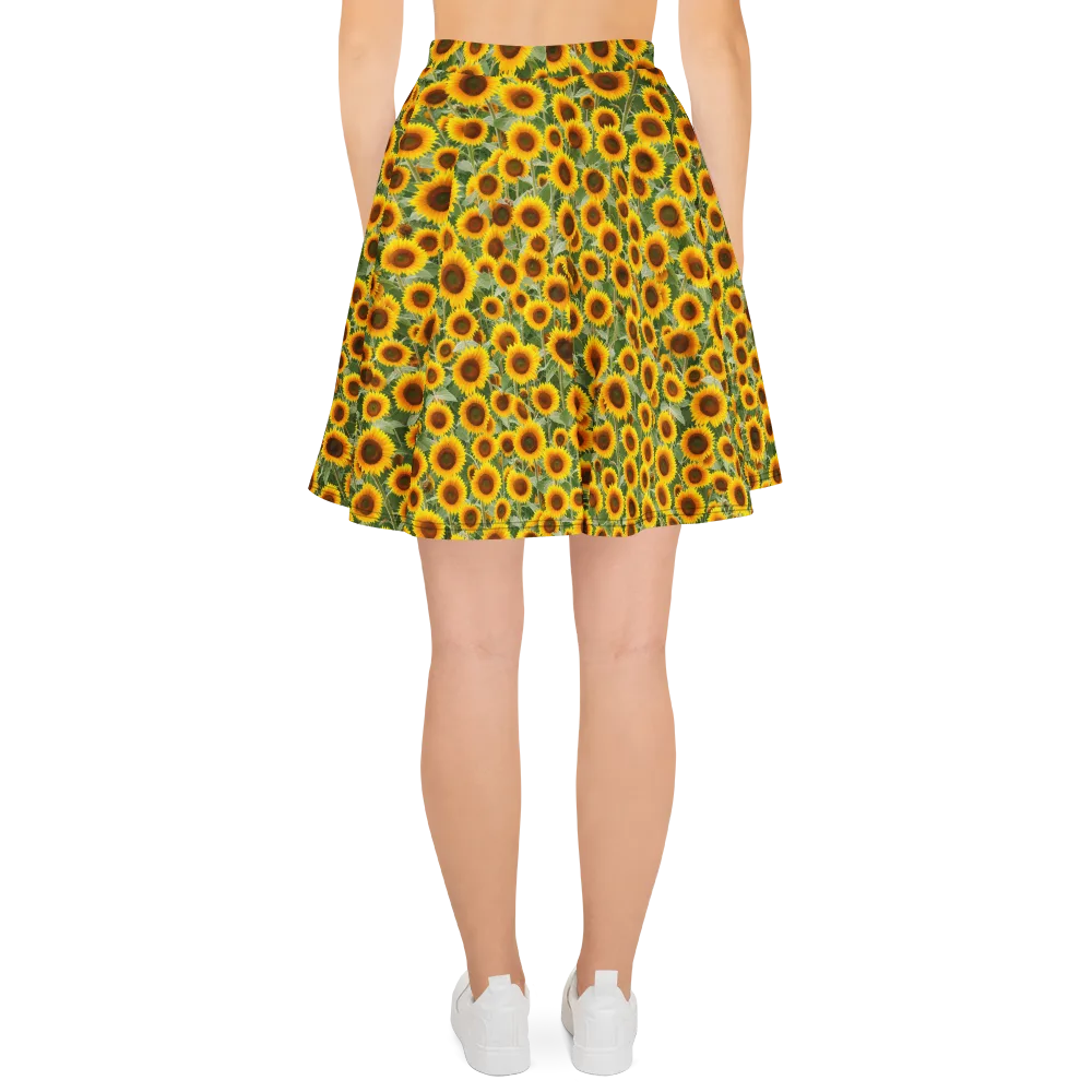 Sunflower Rush on Skater Skirt — Back