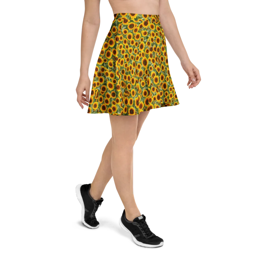 Sunflower Rush on Skater Skirt — Right