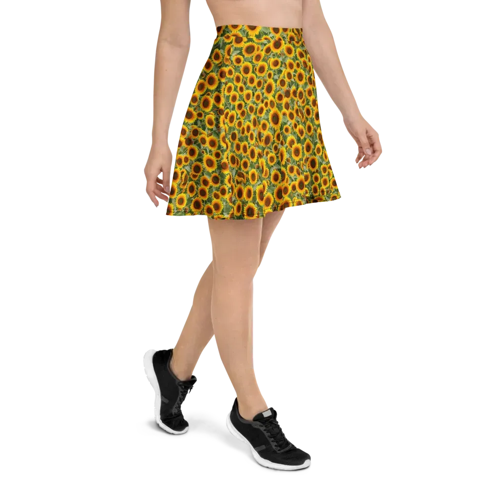 Sunflower Rush on Skater Skirt — Right