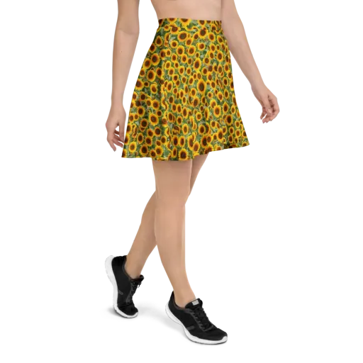 Sunflower Rush on a Skater Skirt
