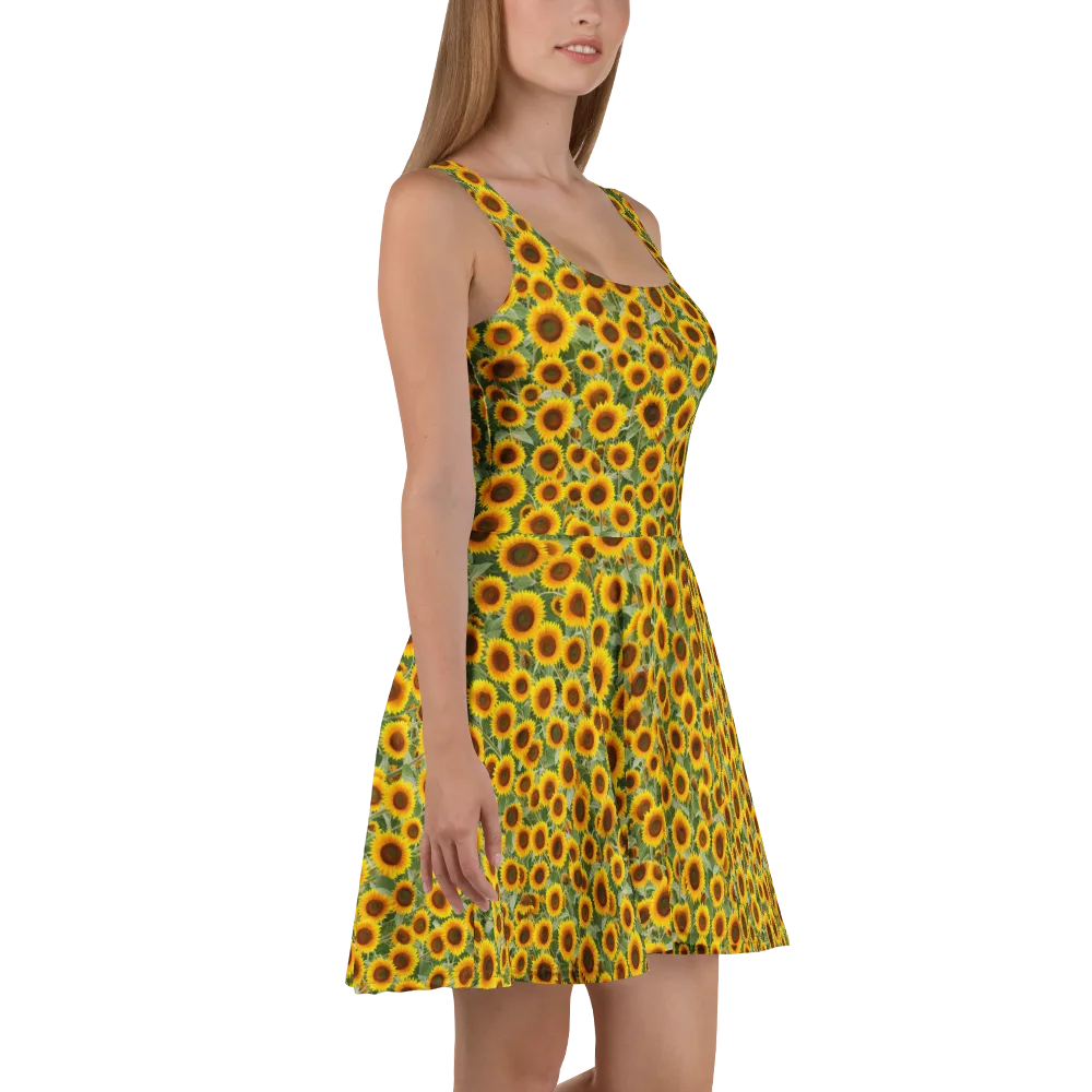Sunflower Rush on Skater Dress — Right