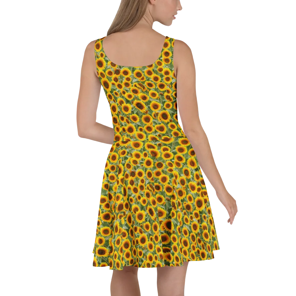 Sunflower Rush on Skater Dress — Back