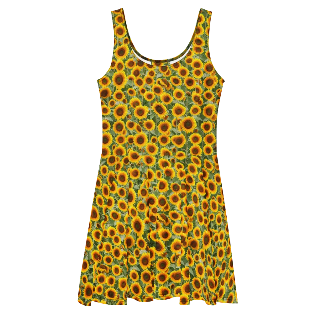 Sunflower Rush on Skater Dress — Front