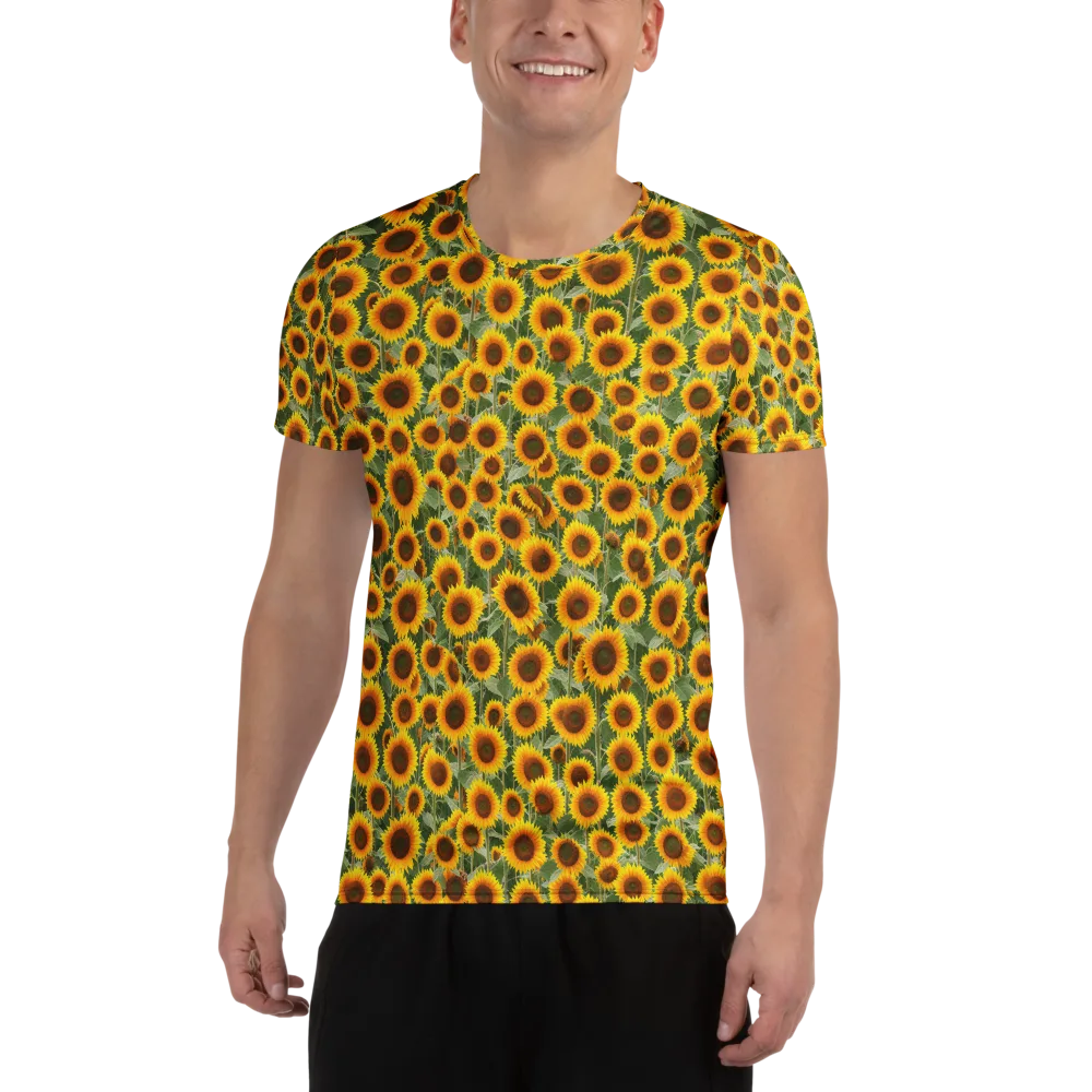 Sunflower Rush on Men's Athletic T-Shirt — Front