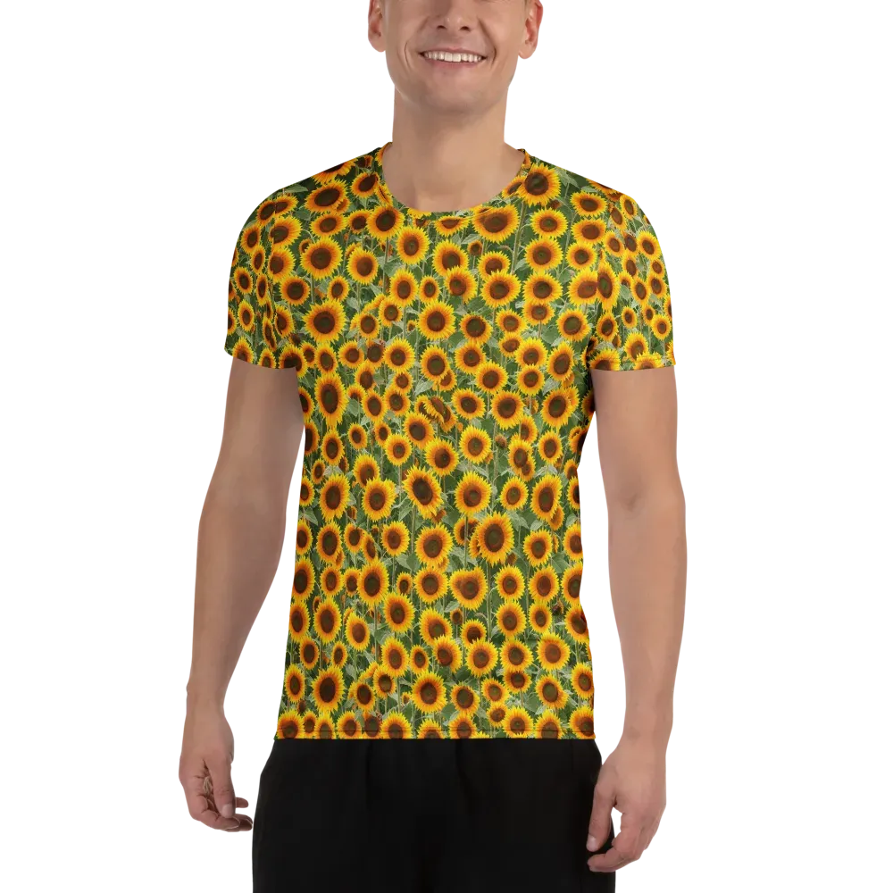 Sunflower Rush on Men's Athletic T-Shirt — Front
