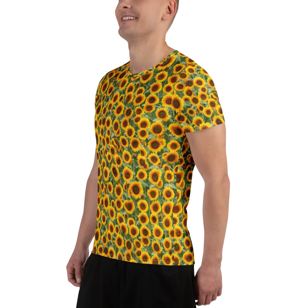 Sunflower Rush on Men's Athletic T-Shirt — Left