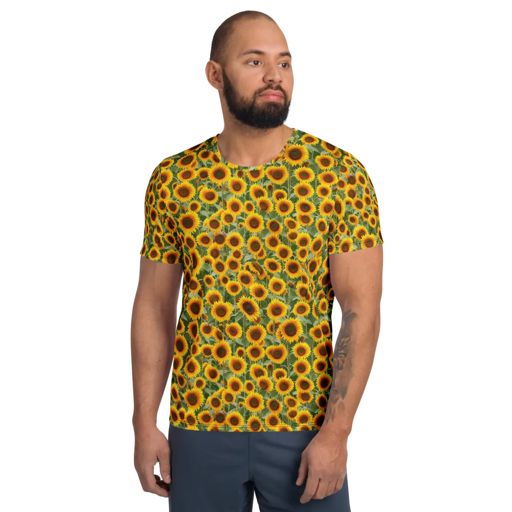 Sunflower Rush on Men's Athletic T-Shirt — Front