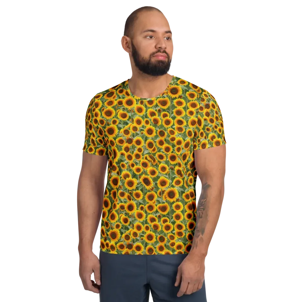 Sunflower Rush on Men's Athletic T-Shirt — Front