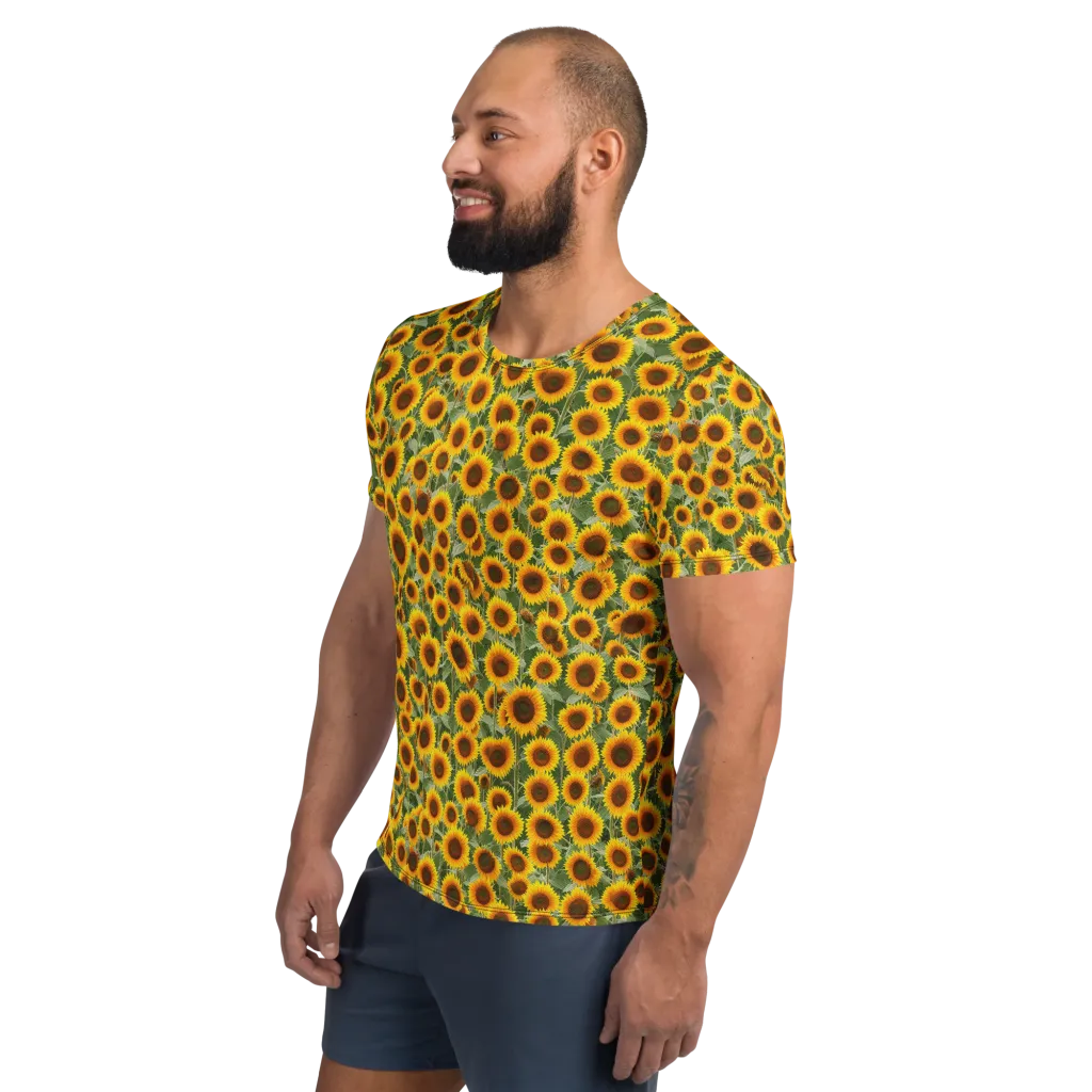 Sunflower Rush on Men's Athletic T-Shirt — Left