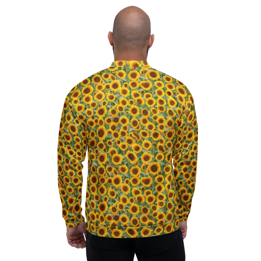 Sunflower Rush on Bomber Jacket — Back