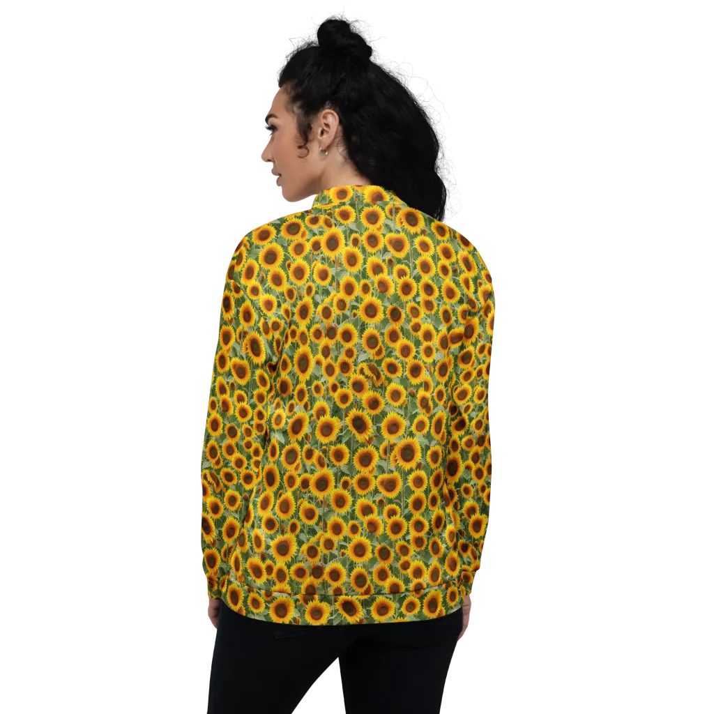 Sunflower Rush on Bomber Jacket — Back