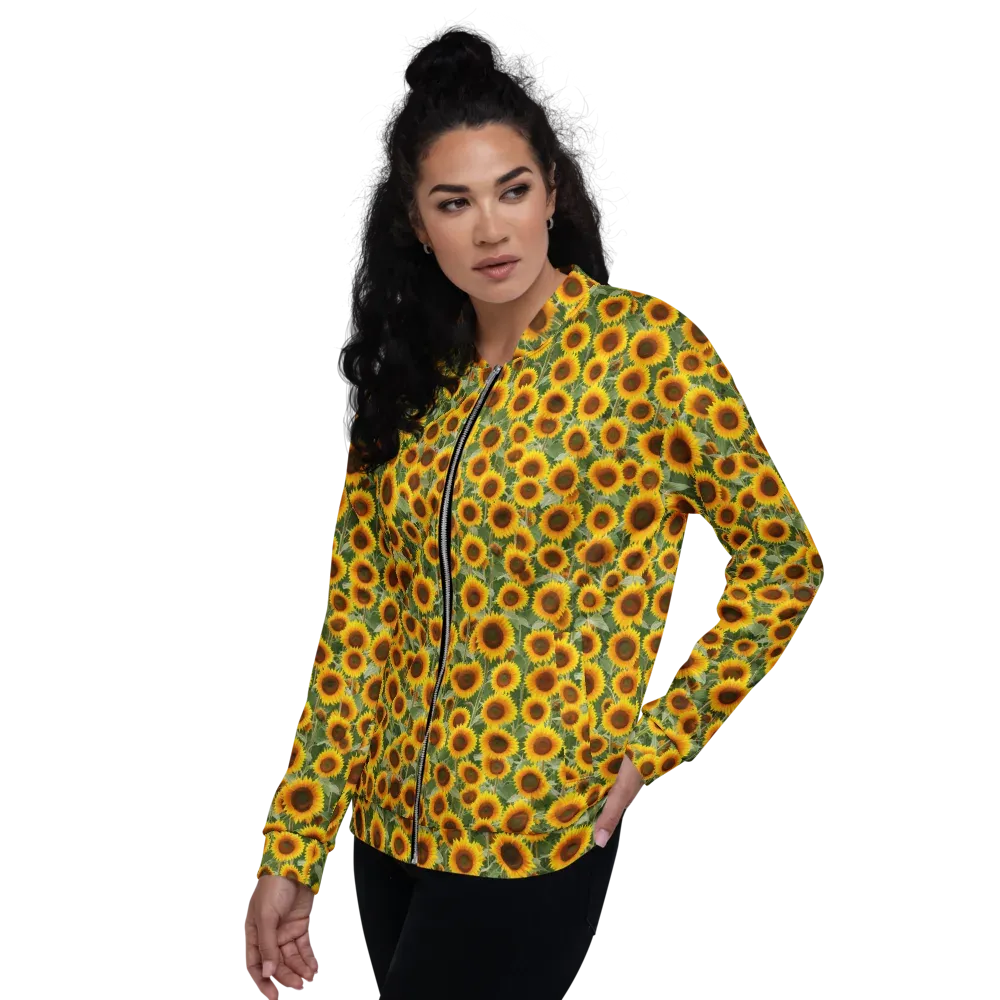 Sunflower Rush on Bomber Jacket — Left