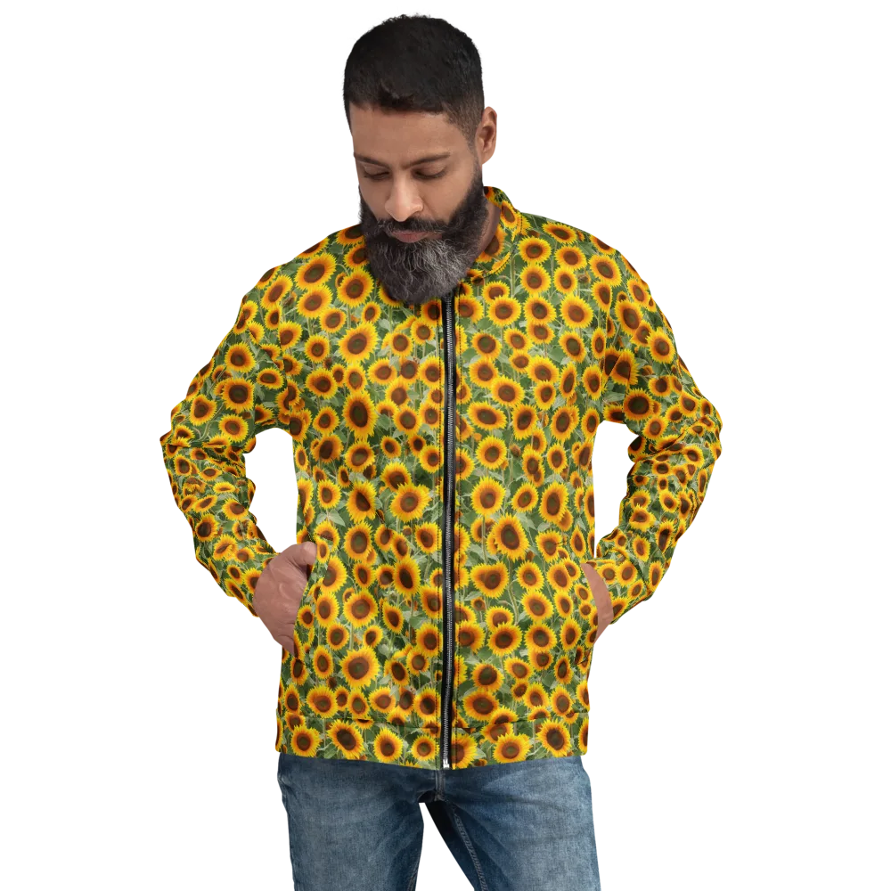 Sunflower Rush on Bomber Jacket — Front