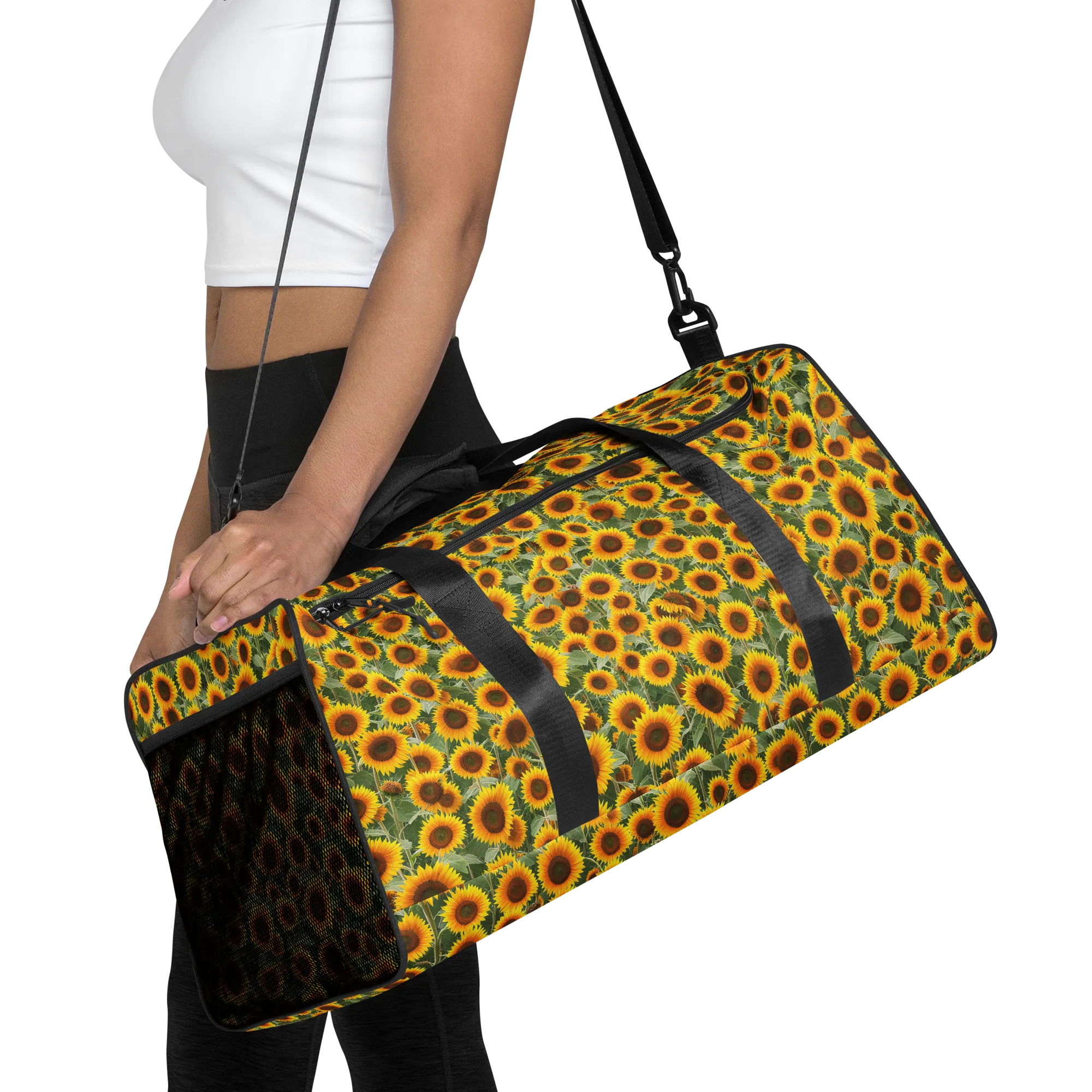 Sunflower Rush on Duffle Bag — Front