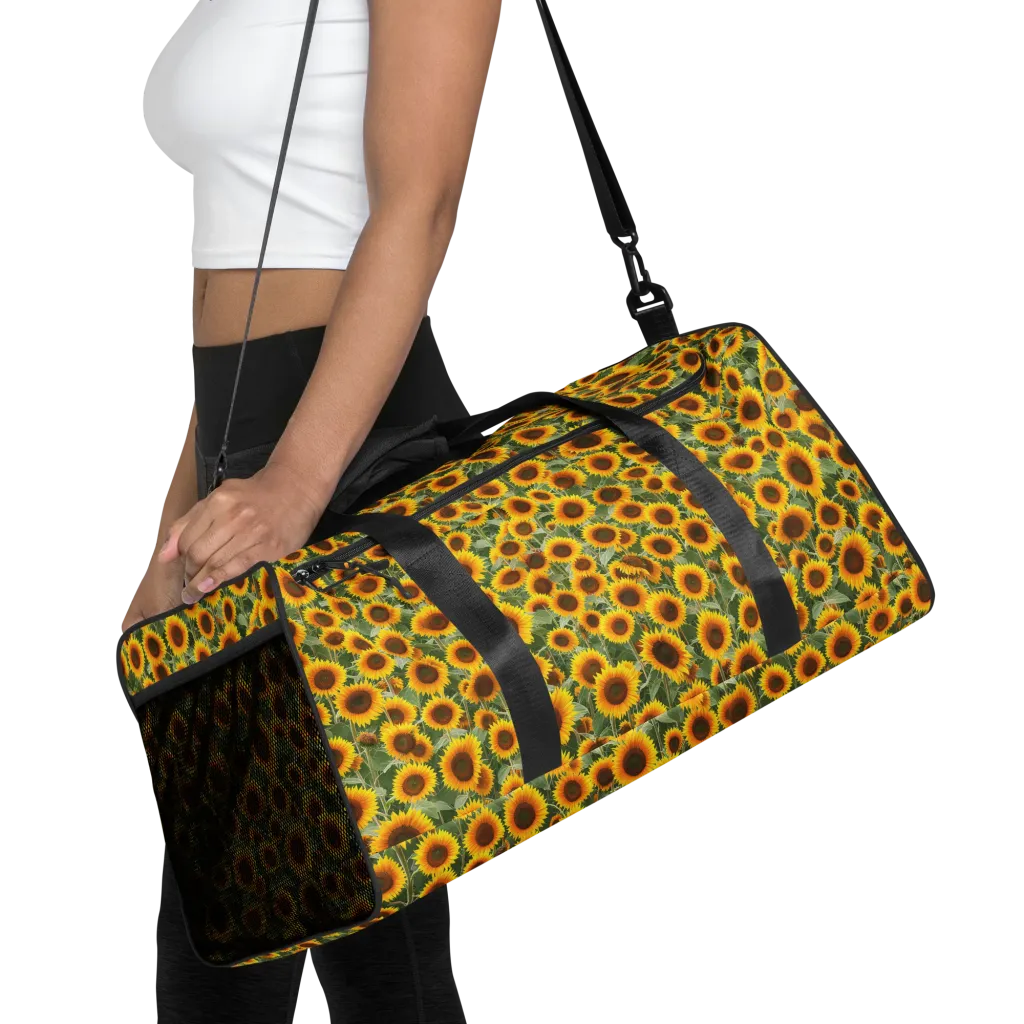 Sunflower Rush on Duffle Bag — Front