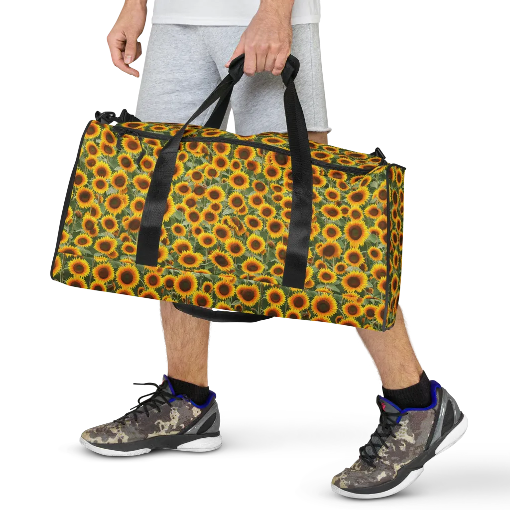 Sunflower Rush on Duffle Bag — Front
