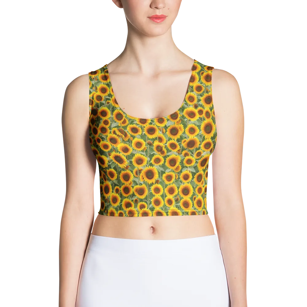 Sunflower Rush on Crop Top — Front