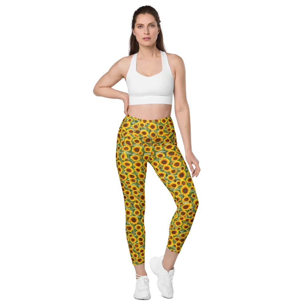 Sunflower Rush on Leggings with Pockets — Front