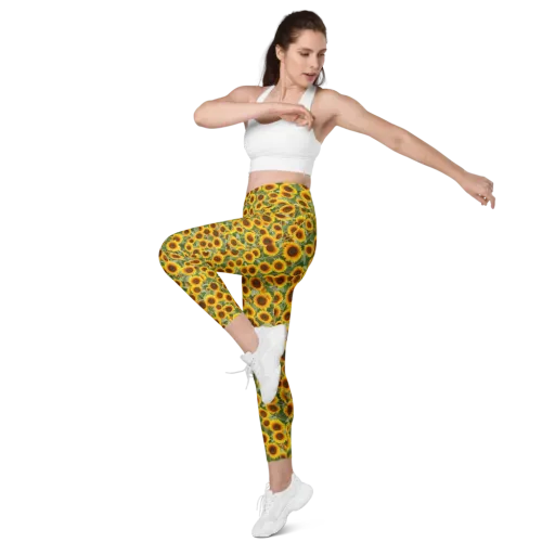 Sunflower Rush on a Leggings with Pockets