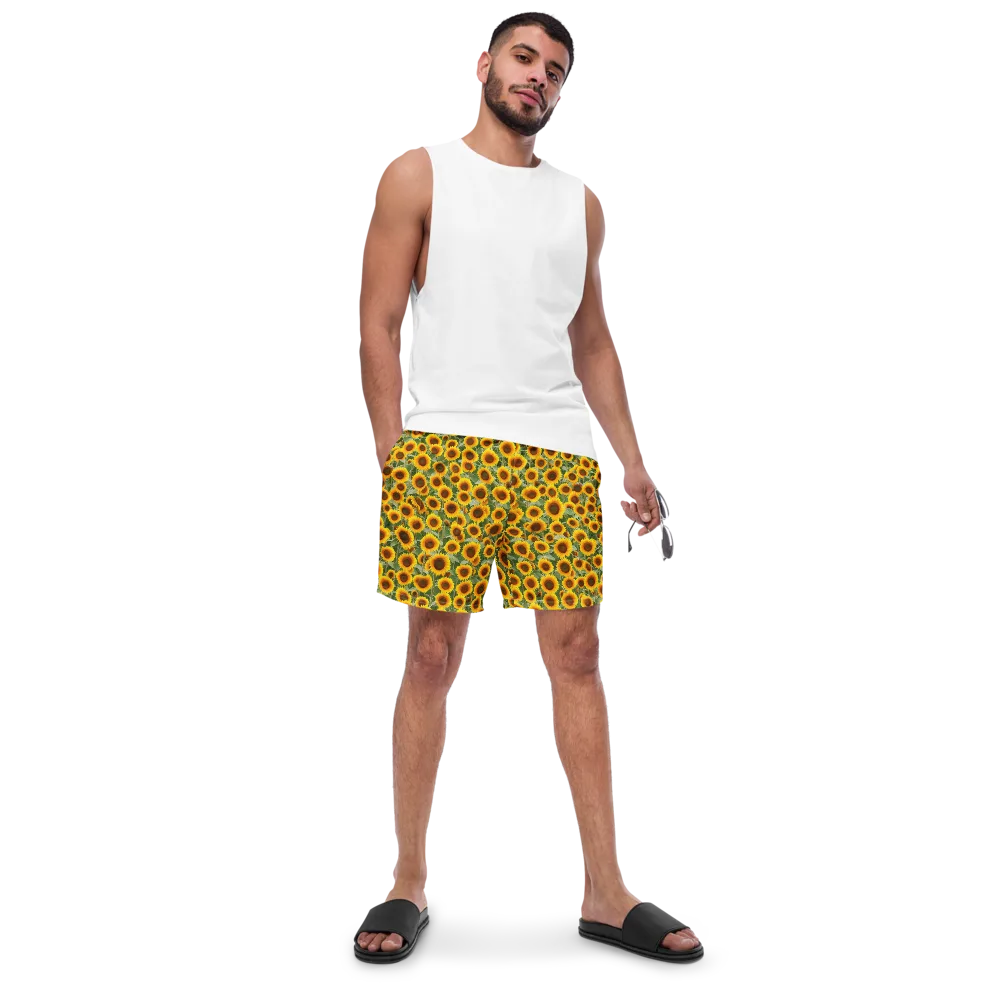 Sunflower Rush on Swim Trunks — Front