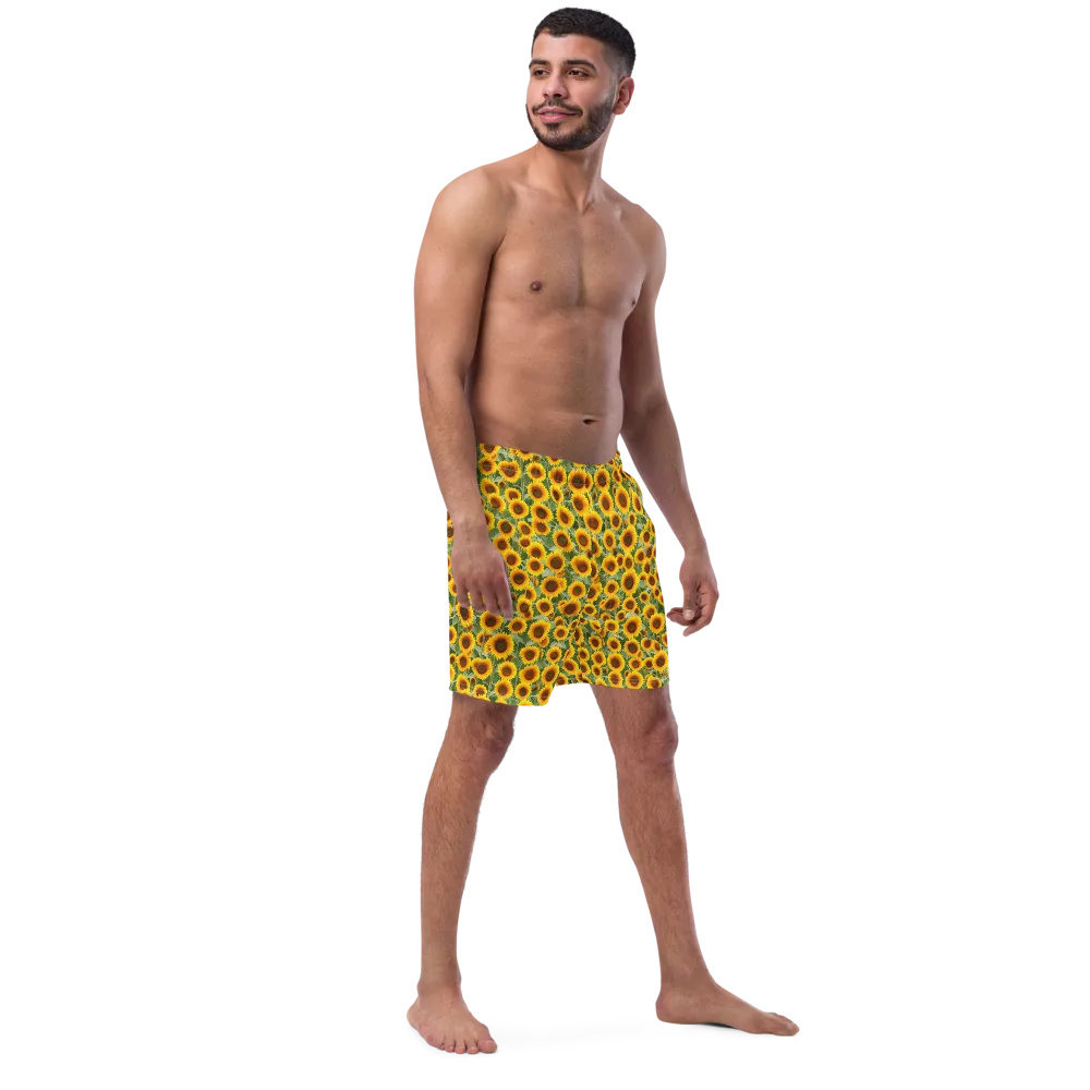 Sunflower Rush on Swim Trunks — Right Front