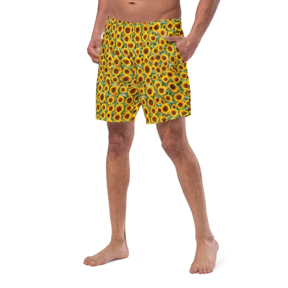 Sunflower Rush on Swim Trunks — Left Front