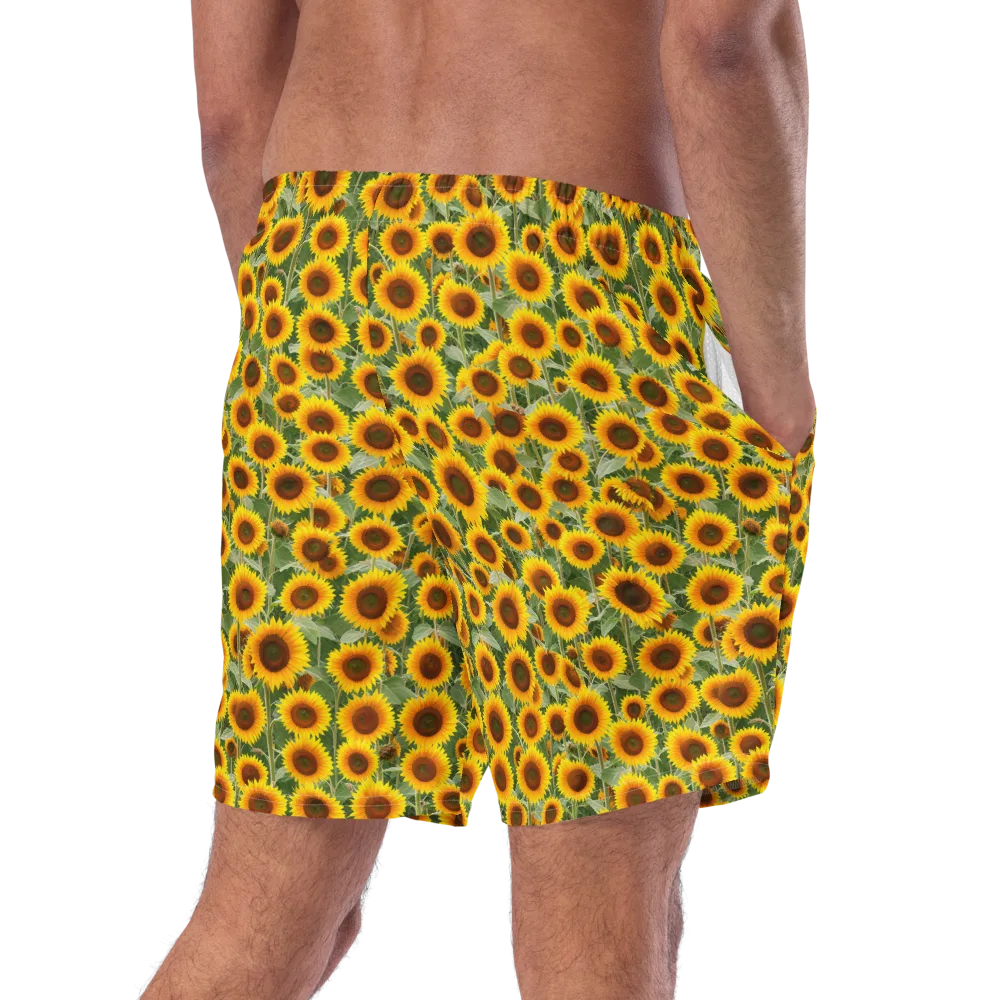 Sunflower Rush on Swim Trunks — Right Back
