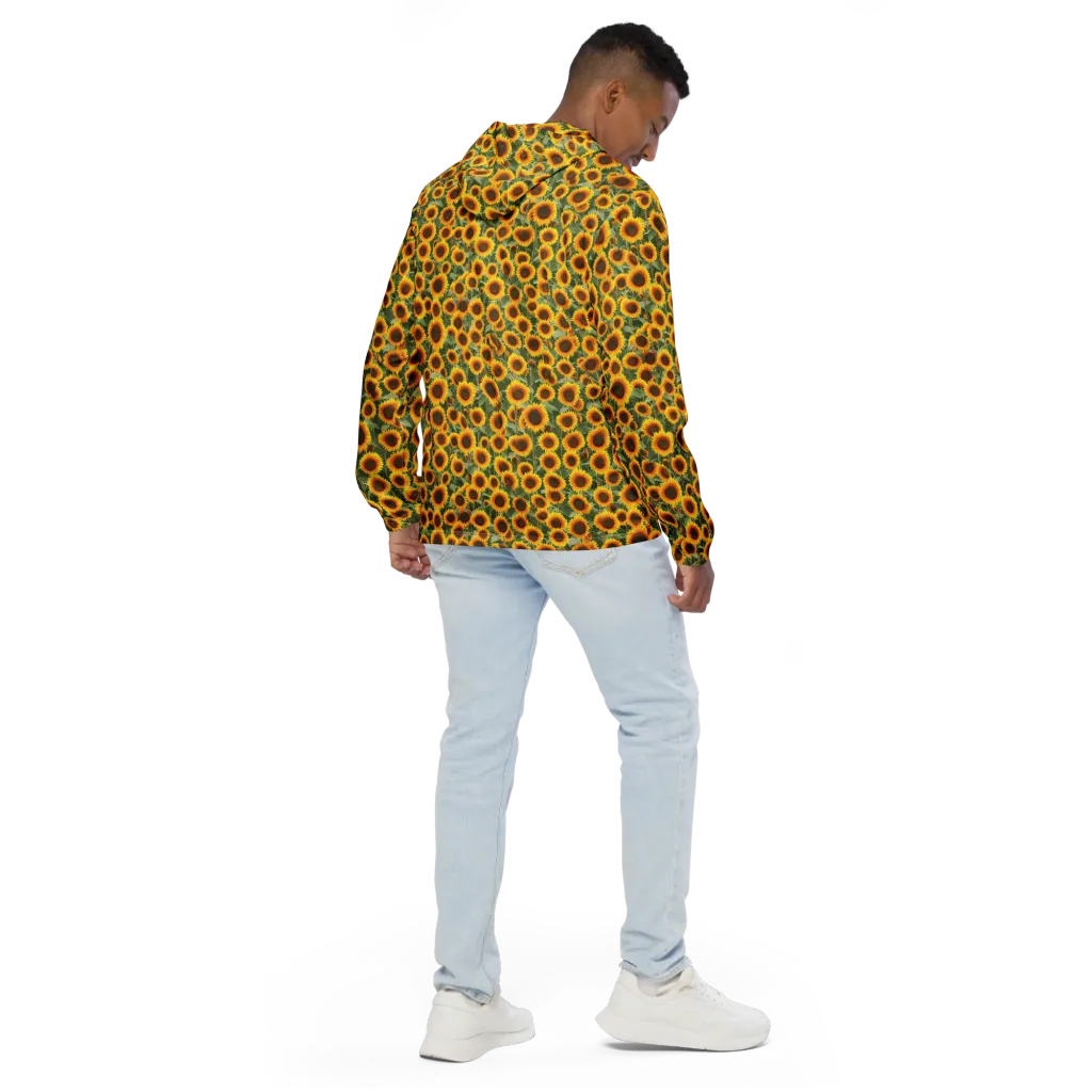 Sunflower Rush on Men's Windbreaker — Back