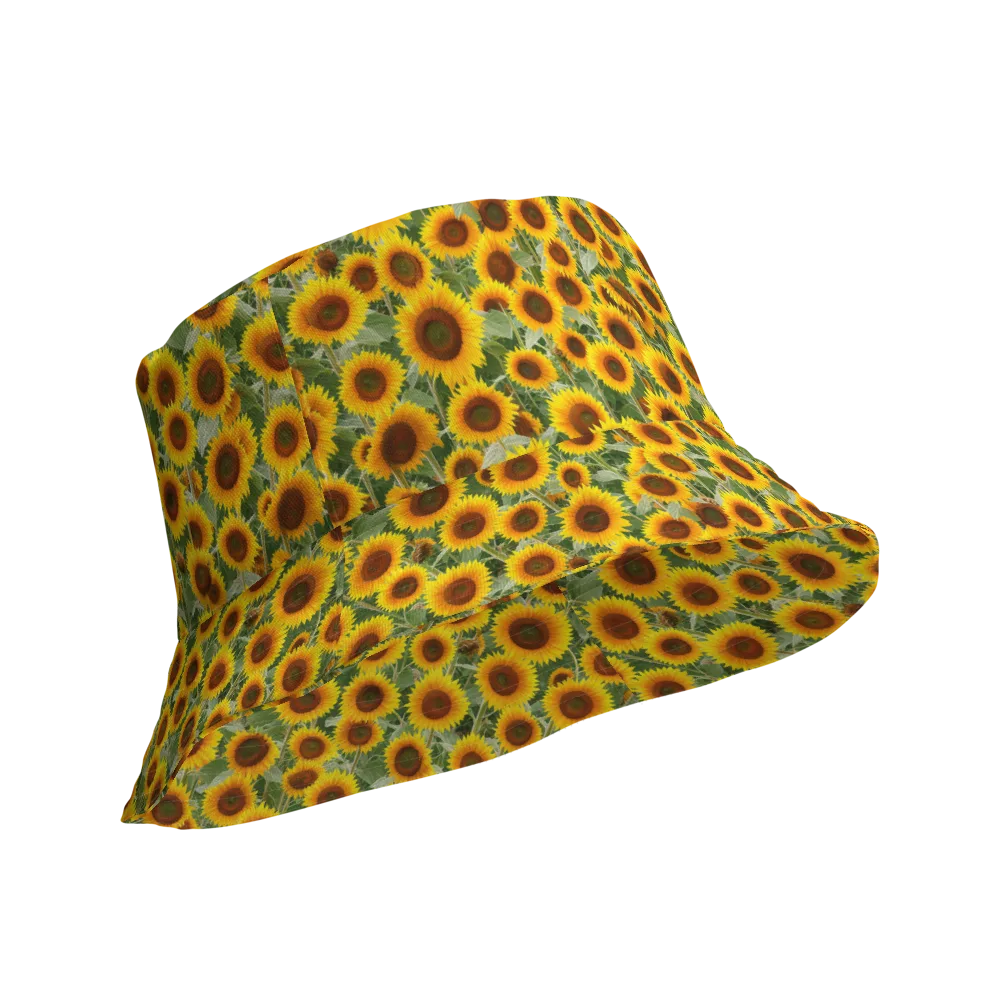 Sunflower Rush on Reversible Bucket Hat — Product details Outside