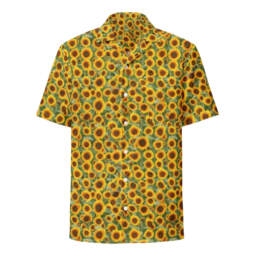 Sunflower Rush on a Button Shirt