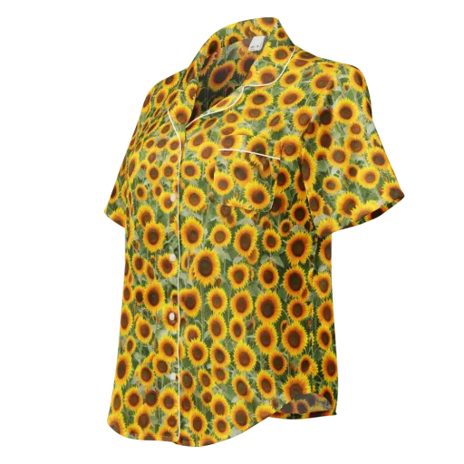 Sunflower Rush on a Women's Short Sleeve Pajama Top