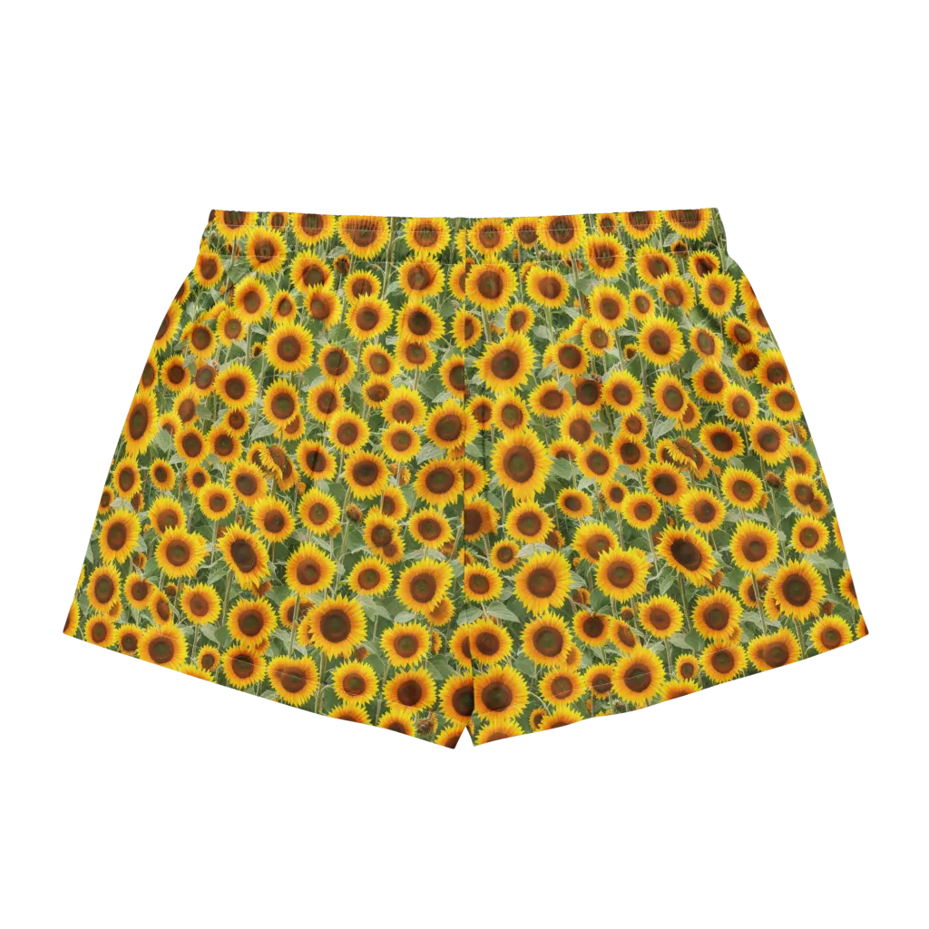 Sunflower Rush on Women's Pajama Shorts — Back