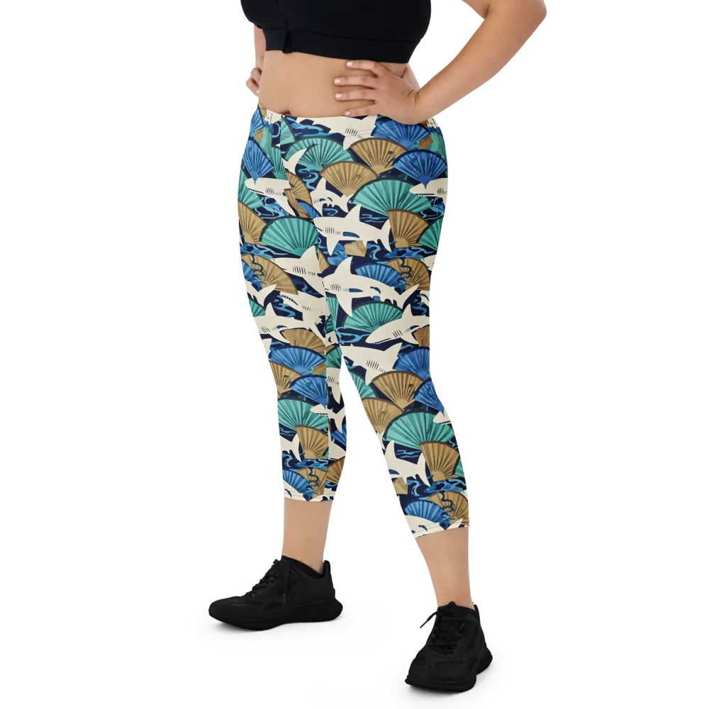 Tidal Fang on Capri Leggings — Front