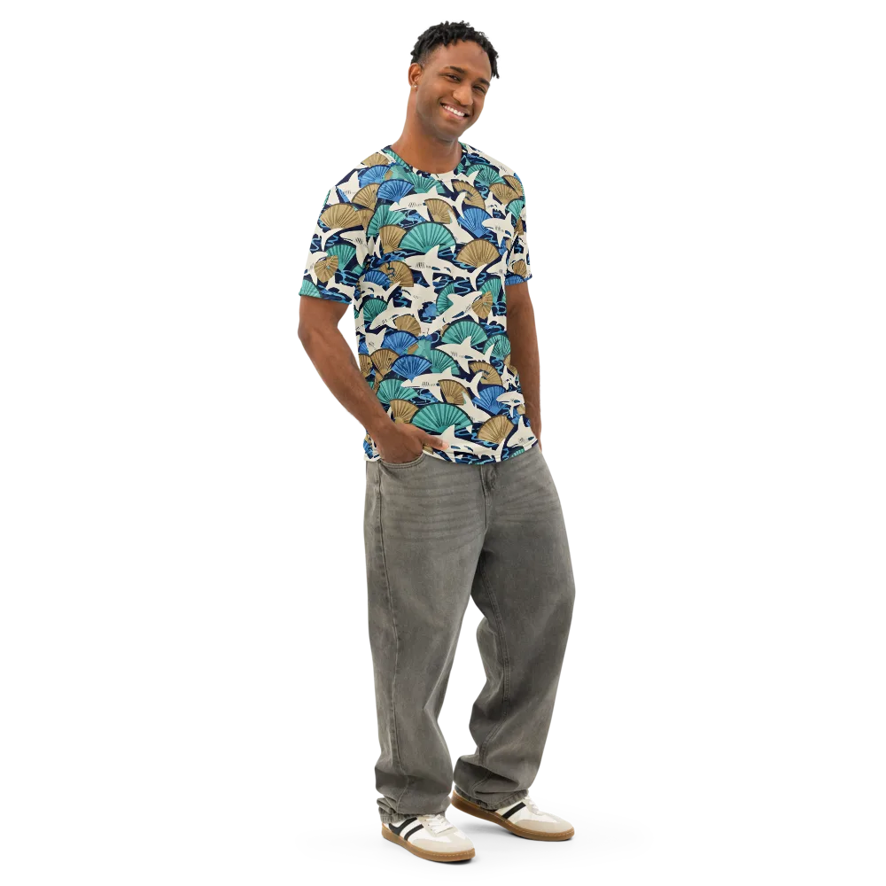 Tidal Fang on Men's Cotton Crew Neck T-Shirt — Right Front