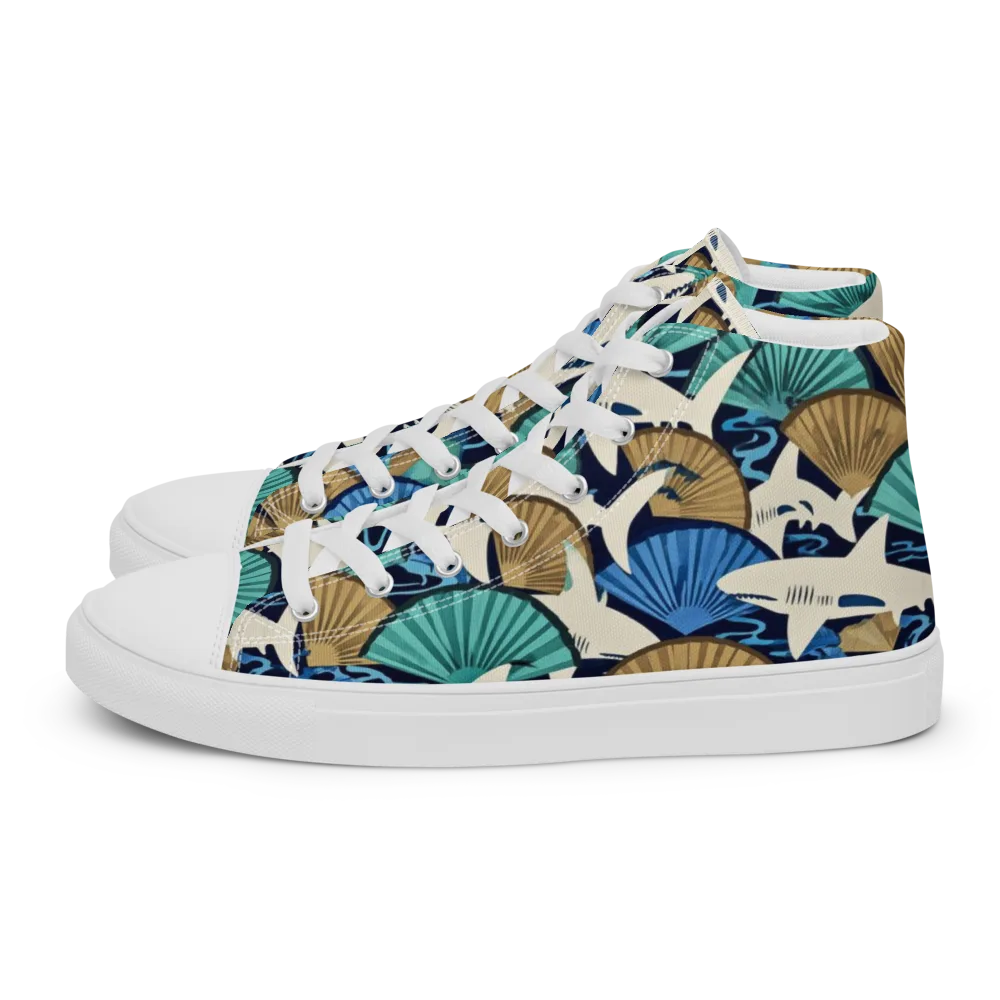Tidal Fang on Women's High Top Canvas Shoes — Left