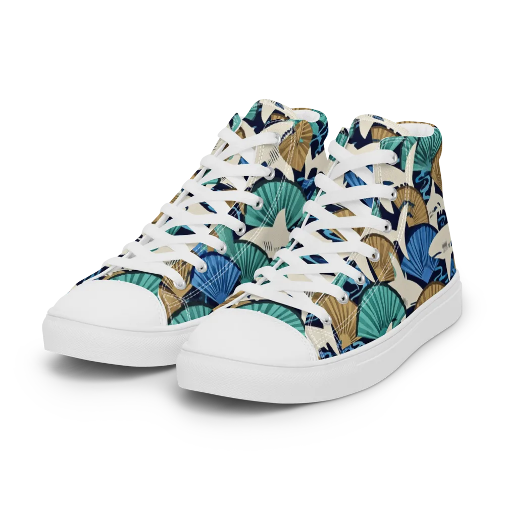 Tidal Fang on Women's High Top Canvas Shoes — Left Front