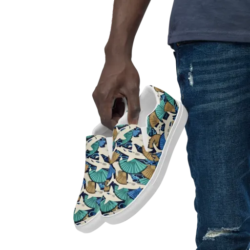 Tidal Fang on a Men's Slip-On Canvas Shoes