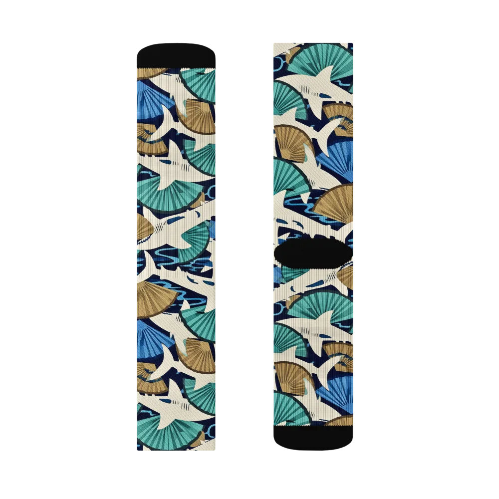 Tidal Fang on Socks — Left Sock