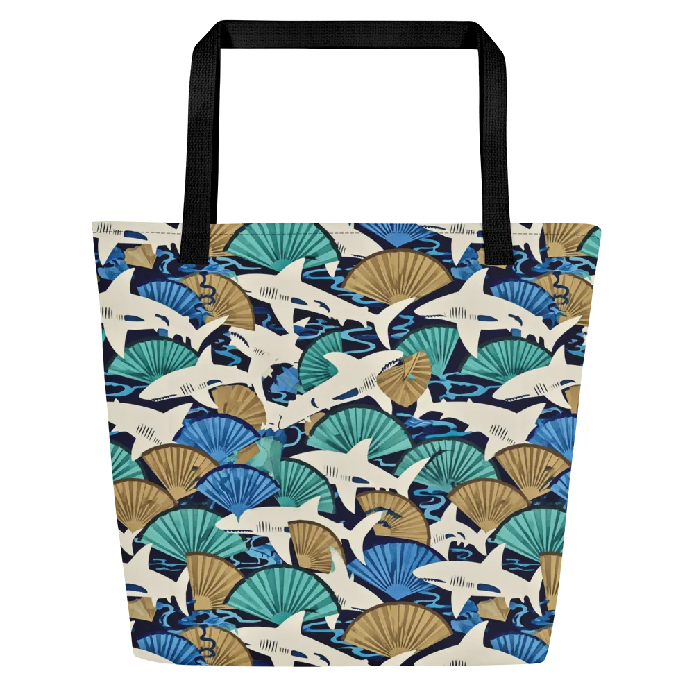 Tidal Fang on Large Tote Bag W/ Pocket — Front