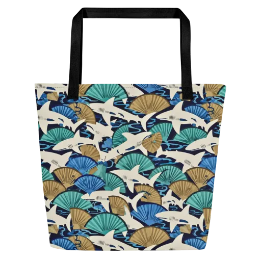 Tidal Fang on a Large Tote Bag W/ Pocket